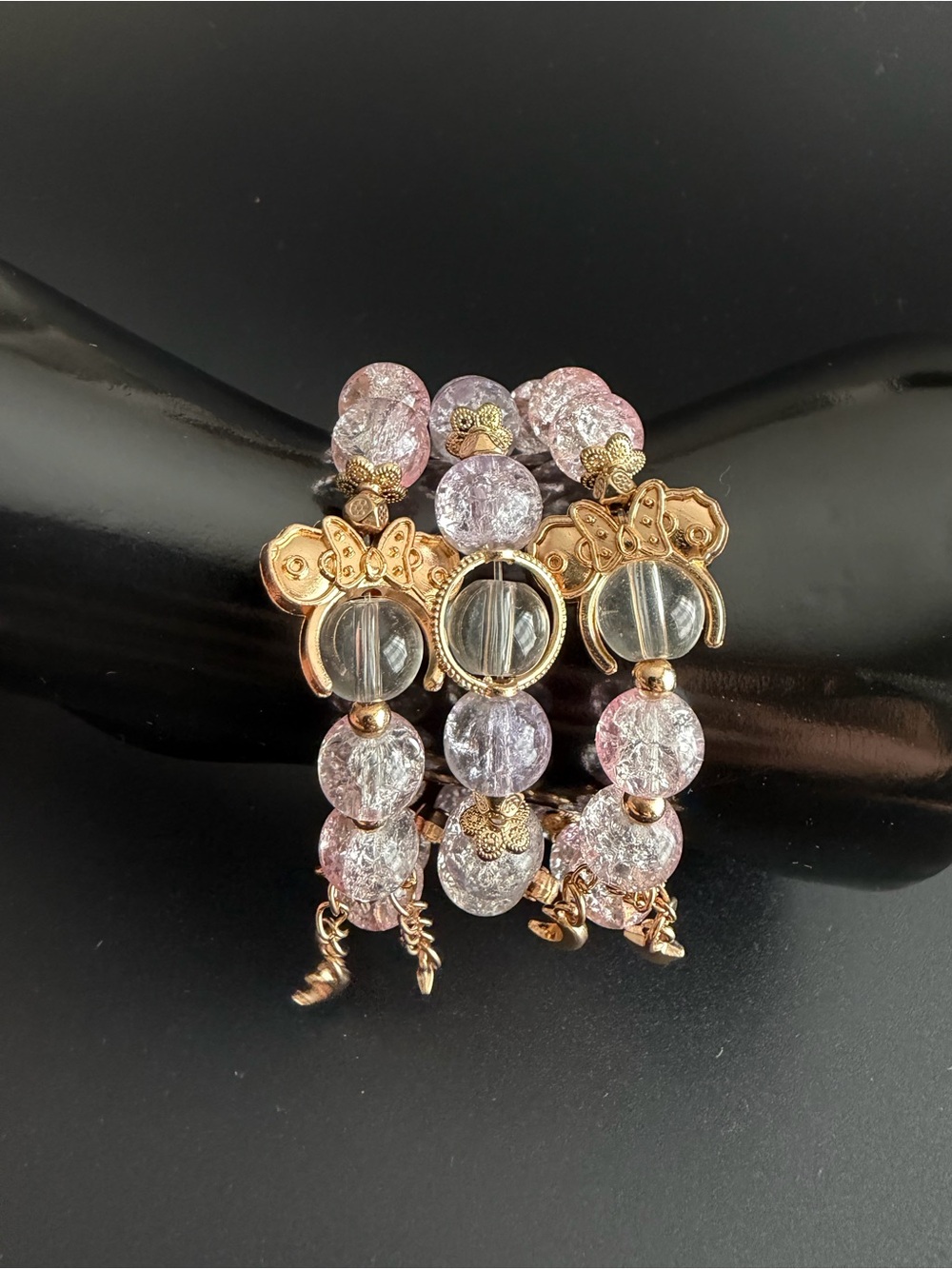 Delicate Pink Glass Beads Stretch Bracelet